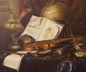 STILL LIFE OIL ON CANVAS PAINTING