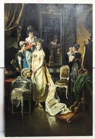 OIL PAINTING ON CANVAS, OF A BRIDE