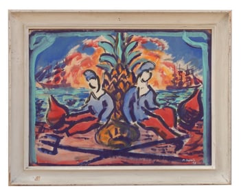 FRAMED OIL ON BOARD PAINTING BY DUPOND