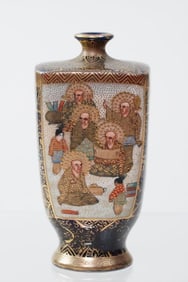 MAGNIFICENT JAPANESE SATSUMA SQUARE VASE