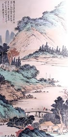 CHINESE SCROLL PAINTING OF LANDSCAPE