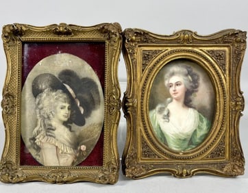 SET OF TWO PROTRAITS OF ARISTOCRATIC LADIES