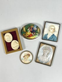 GROUP OF FIVE SMALL EUROPEAN PORTRAITS & RELIEFS