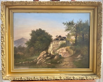 FRAMED OIL ON CANVAS PAINTING OF LANDSCAPE