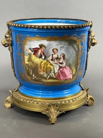 FRENCH SEVRES GILT BRONZE MOUNTED CENTERPIECE