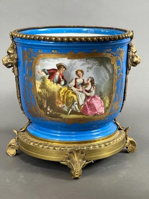 FRENCH SEVRES GILT BRONZE MOUNTED CENTERPIECE (1 of 6)
