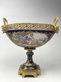 19TH C. FRENCH SEVRES GILT BRONZE CENTERPIECE
