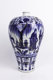 CHINESE BLUE & WHITE KINTSUGI REPAIRED VASE