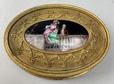 OVAL GILT BRONZE JEWELRY BOX