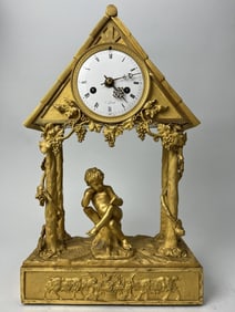 EUROPEAN GILTBRONZE FIGURAL CLOCK