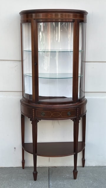FRENCH SHOW CABINET: Size: H: 60 3/4 in. L: 24 3/4 in. W: 13 3/4 in.