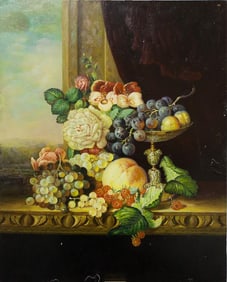 OIL ON BOARD PAINTING OF A STILL LIFE