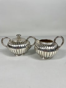 SILVER CREAMER AND SUGAR BOWL SET