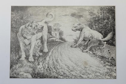 DRAWING OF THREE DOGS