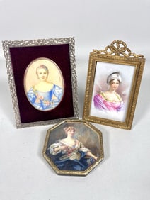 GROUP OF THREE FRAMED EUROPEAN NOBLE PORTRAITS