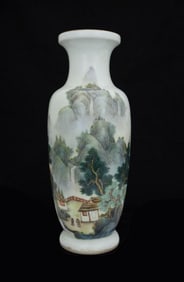 REPUBLIC PERIOD CHINESE PAINTED LANDSCAPE VASE