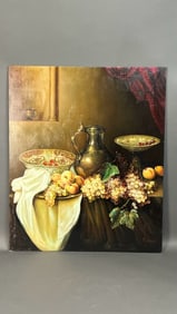 OIL PAINTING ON CANVAS, OF STILL LIFE