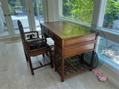 CHINESE HARDWOOD WRITING DESK AND ARMCHAIR