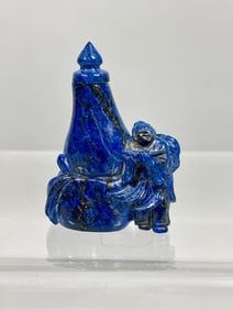 UNUSUAL CHINESE LAPIS LAZULI SNUFF BOTTLE