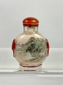 SMALL CHINESE REVERSE PAINTED GLASS SNUFF BOTTLE