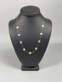 BEAUTIFUL GOLD VERMEIL ALHAMBRA-STYLE NECKLACE