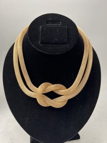 VINTAGE KNOTTED FRONT STATEMENT NECKLACE