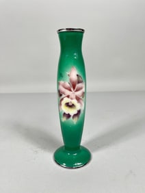 SMALL GREEN JAPANESE CLOISONNE VASE