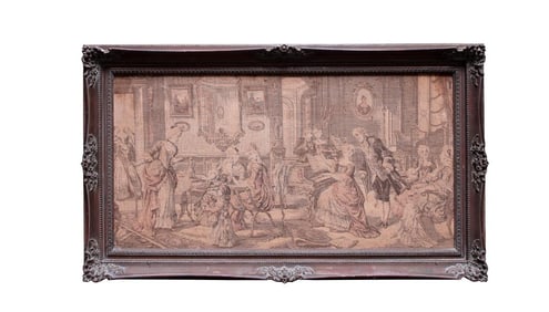 FRAMED TAPESTRY OF A PARTY