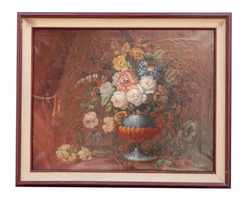 FRAMED OIL ON CANVAS PAINTING OF STILL LIFE