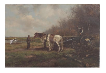 OIL PAINTING ON CANVAS OF FARMERS