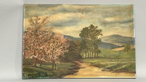 OIL PAINTING ON CANVAS, OF A LANDSCAPE