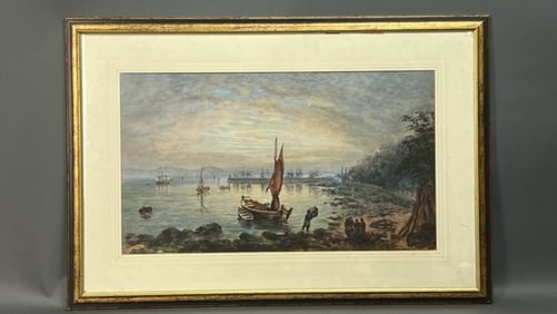 PAINTING OF A COASTAL SCENE