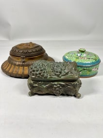 GROUP OF THREE ASSORTED JEWELRY BOXES