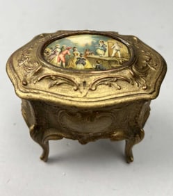 BEAUTIFUL FRENCH GILT BRONZE JEWELRY BOX