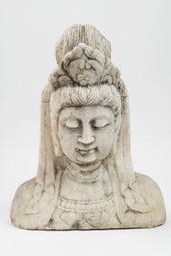 CHINESE STONE BUST OF GUANYIN