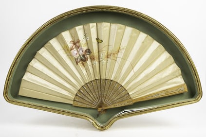 FRAMED PAINTED HAND FAN