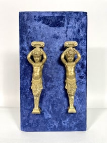 DECORATIVE PLAQUE WITH GILT BRONZE CHERUBS