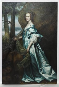 PORTRAIT OF A NOBLEWOMAN, OIL ON CANVAS PAINTING