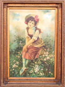 FRAMED PAINTING OF A GIRL PORTRAIT