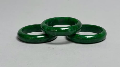 SET OF THREE SPINACH GREEN BANGLES