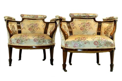 PAIR OF EDWARDIAN BEDROOM SIDE CHAIRS