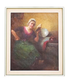 OIL ON CANVAS PAINTING OF A MAID BY A. GORS