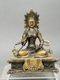 GILT BRONZE SEATED BUDDHA
