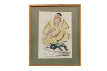 FRAMED PAINTING OF AN OLD GENTLEMAN