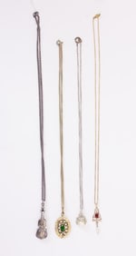FOUR COSTUME JEWELRY NECKLACES