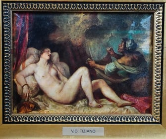 PAINTING AFTER TIZIANO  VECELLIO, OF DANAE