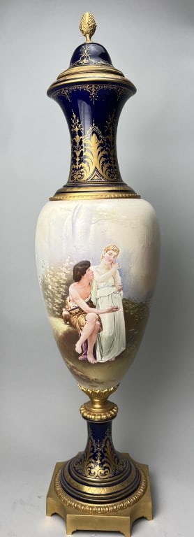 LARGE FRENCH SEVRES STYLE PORCELAIN VASE (1 of 7)