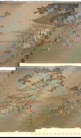 TWO CHINESE SCROLL PAINTINGS OF BEAUTIES ON PAPER