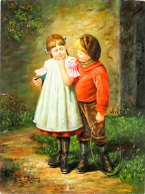 OIL PAINTING ON CANVAS OF PLAYMATES