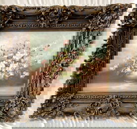 LARGE FRAMED STILL LIFE OIL ON CANVAS PAINTING